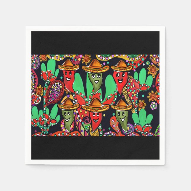 Cinco de Mayo Peppers Napkins (Front)