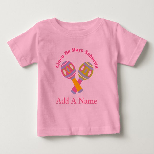 Cinco De Mayo Personalized Kids Tee Shirt (Front)