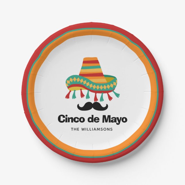 Cinco de Mayo Personalized  Paper Plates (Front)