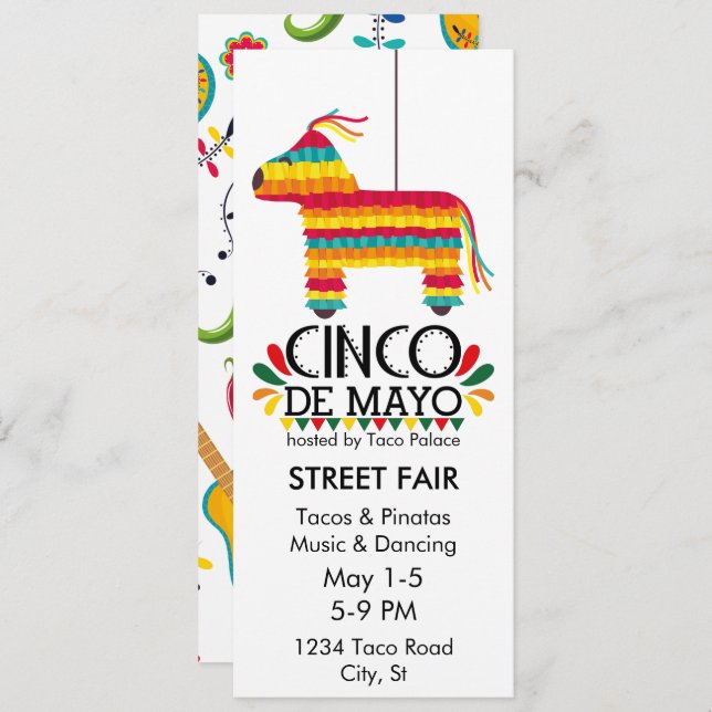 Cinco de Mayo Pinata Party Invitation (Front/Back)