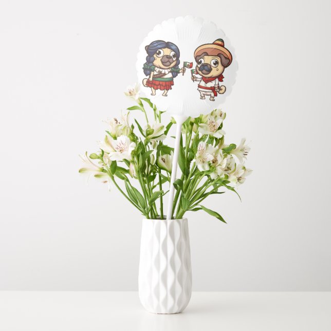 Cinco De Mayo Pugs Balloons (Vase)