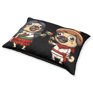 Cinco De Mayo Pugs Dog Bed