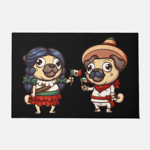 Cinco De Mayo Pugs Doormat