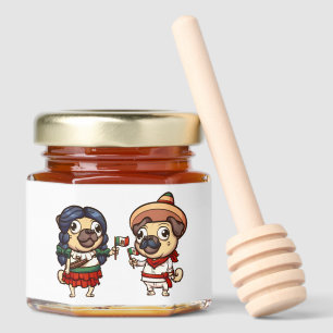 Cinco De Mayo Pugs Honey Jar Favors