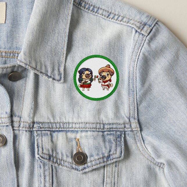 Cinco De Mayo Pugs Patch (On Jacket)