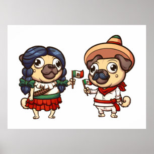 Cinco De Mayo Pugs Poster