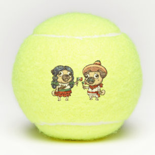 Cinco De Mayo Pugs Tennis Balls
