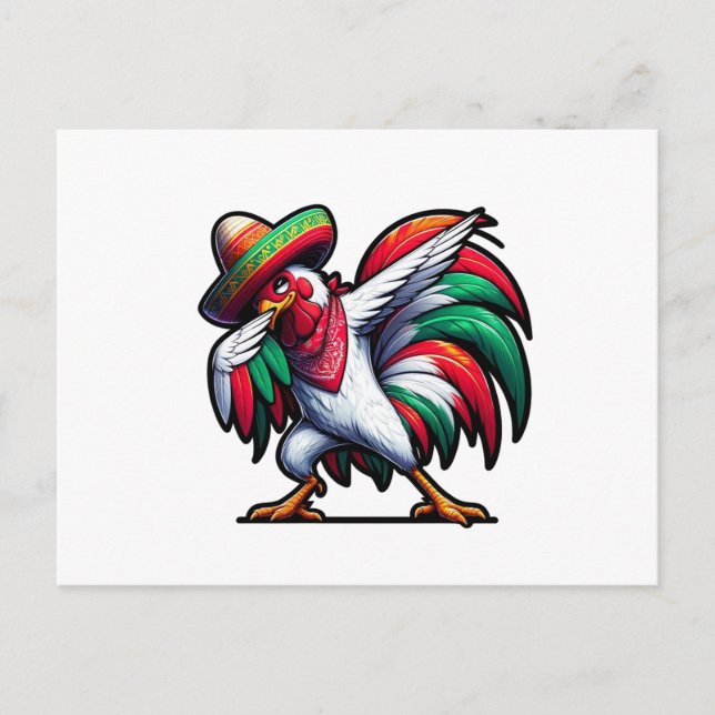 Cinco de Mayo Rooster Postcard (Front)