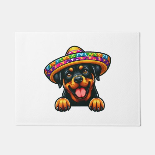 Cinco de Mayo Rottweiler Mexico Celebration Doormat