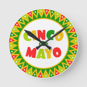 Cinco de Mayo Round Clock