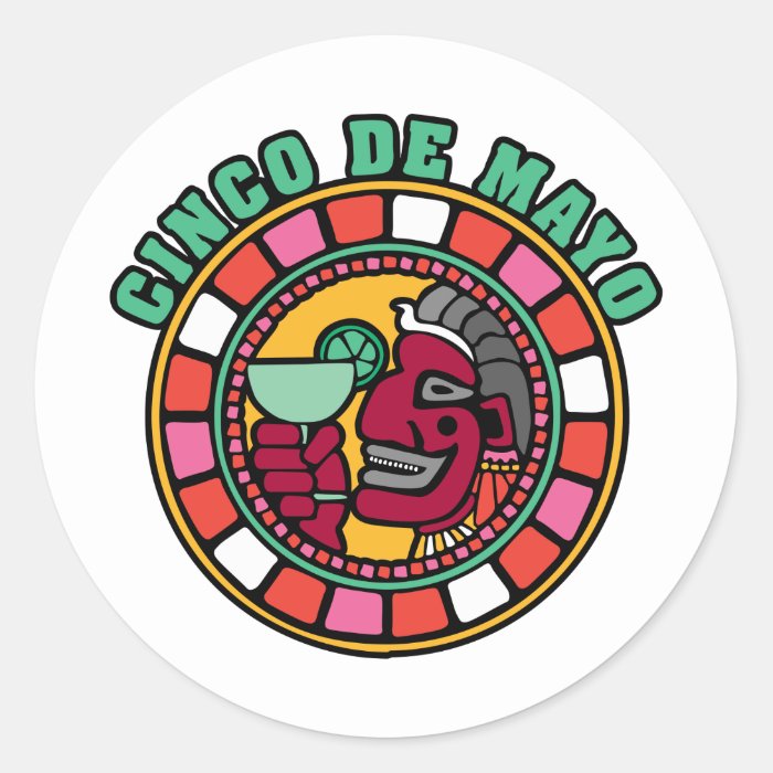 CINCO DE MAYO ROUND STICKERS