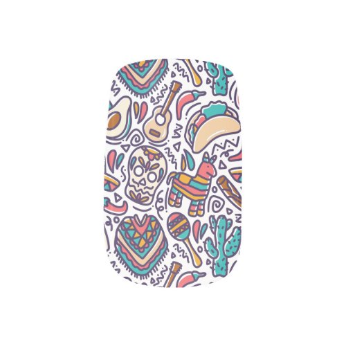 Cinco de mayo seamless mexican pattern minx nail art