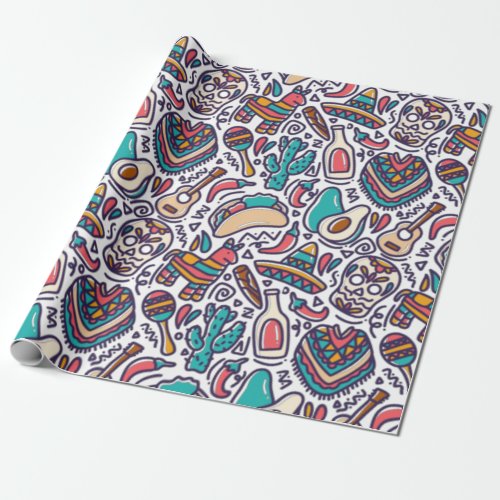 Cinco de mayo seamless mexican pattern wrapping paper