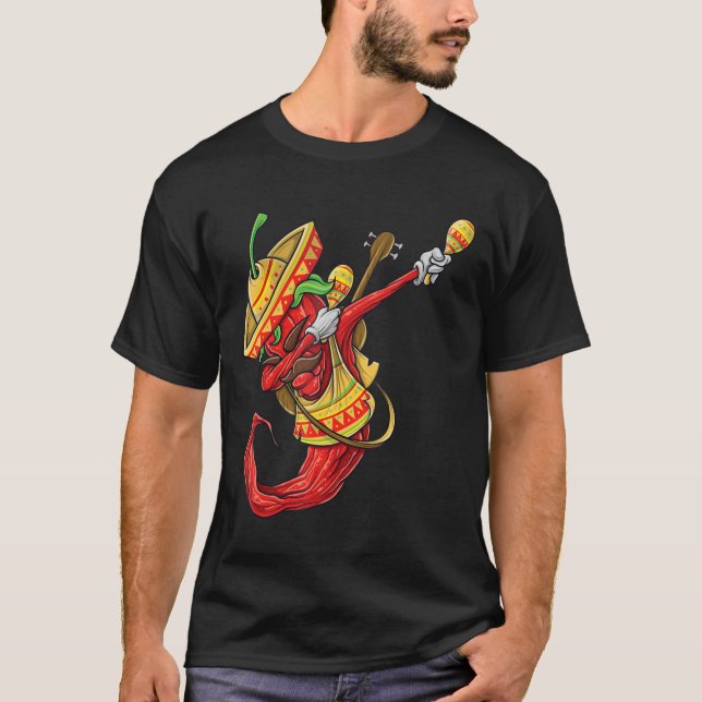 Cinco De Mayo Shirt Dabbing Chili Pepper Dab Shirt (Front)