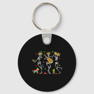 Cinco De Mayo Skeleton Dancing Mexican Sombrero Fi Keychain