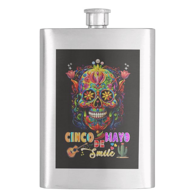 Cinco De Mayo Smile Flask (Front)