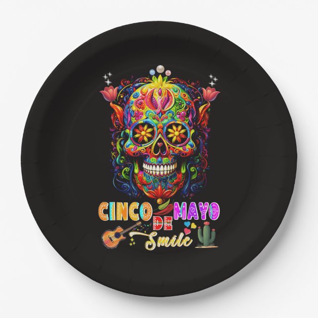 Cinco De Mayo Smile Paper Plates (Front)