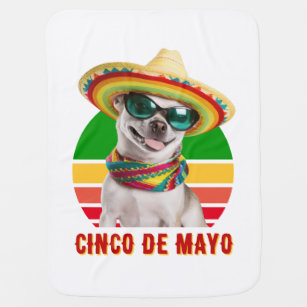 Cinco De Mayo Sombrero Chihuahua With Sunglasses Baby Blanket