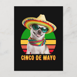 Cinco De Mayo Sombrero Chihuahua With Sunglasses Holiday Postcard