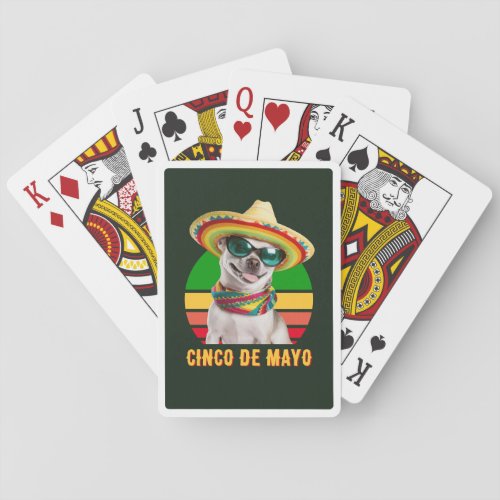 Cinco De Mayo Sombrero Chihuahua With Sunglasses Playing Cards