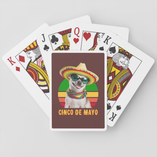 Cinco De Mayo Sombrero Chihuahua With Sunglasses Playing Cards