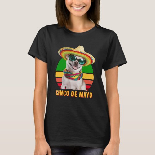 Cinco De Mayo Sombrero Chihuahua With Sunglasses T_Shirt