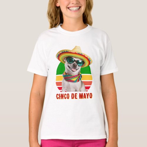 Cinco De Mayo Sombrero Chihuahua With Sunglasses T_Shirt