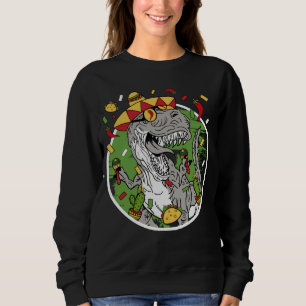 Cinco De Mayo Sombrero Hat Dinosaur Kids Boys Mexi Sweatshirt