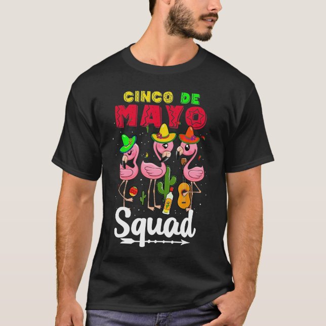 Cinco de Mayo Squad Flamingo T-Shirt (Front)