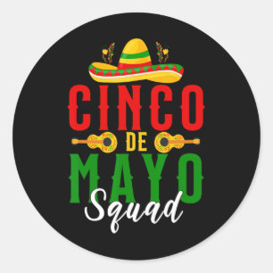 Cinco De Mayo Squad Party Mexican Matching Group 5 Classic Round Sticker