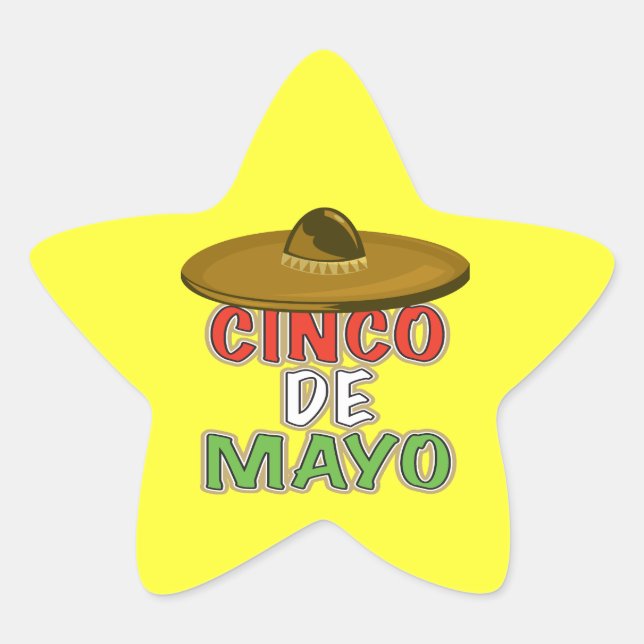 Cinco De Mayo Star Sticker (Front)