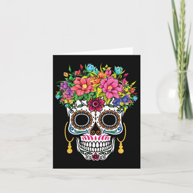 Cinco De Mayo Sugar Skull Dia De Los Muertos Day O Card (Front)