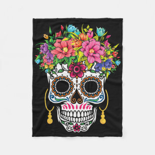Cinco De Mayo Sugar Skull Dia De Los Muertos Day O Fleece Blanket