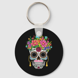 Cinco De Mayo Sugar Skull Dia De Los Muertos Day O Keychain