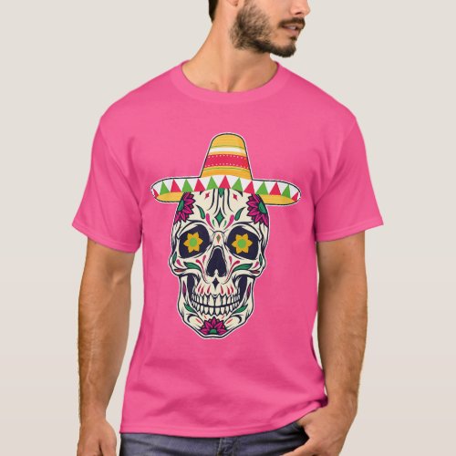 Cinco de Mayo Sugar Skull Mexican Day Of The Dead  T_Shirt