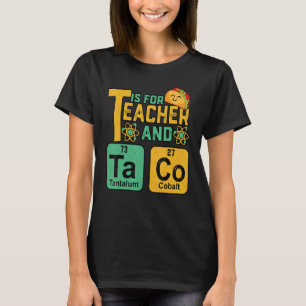 Cinco De Mayo T Is For Teacher & Tacos Funny Mexic T-Shirt