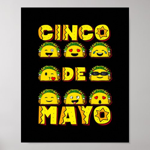 Cinco de Mayo Taco Funny Boys Men Mexican Food Poster