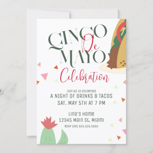 Cinco De Mayo Taco Party Celebration Invitation