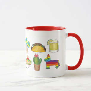 Cinco de Mayo Taco Piñata Cactus Sombrero Maracas Mug