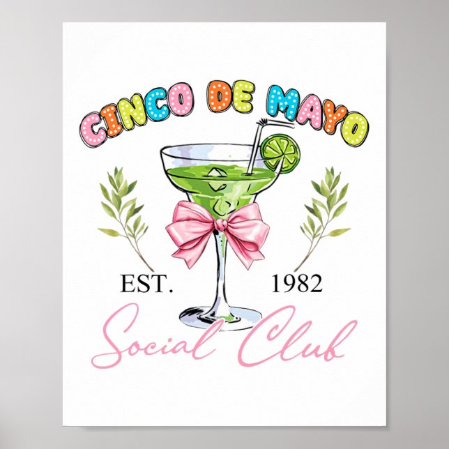 Cinco De Mayo Tequila Coquette Social Club Mexican Poster (Front)