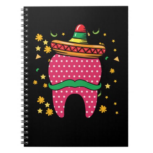 Cinco De Mayo Tooth Sombrero Mexican Dentist Notebook