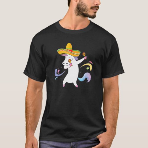 Cinco De Mayo Unicorn Cute Costume Mexican Festiva T_Shirt