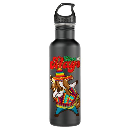 Cinco de Mayo Unicorn Dabbing Funny Party  Stainless Steel Water Bottle