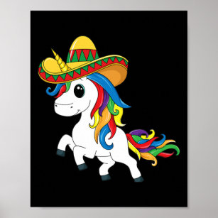 Cinco De Mayo Unicorn Mexico Sombrero Hat Costume Poster