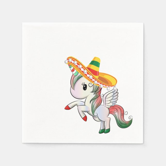 Cinco de Mayo Unicorn Pegasus Napkins (Front)