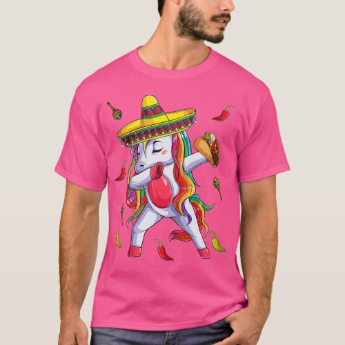 Cinco De Mayo Unicorn Piata Sombrero Mexican Taco  T_Shirt