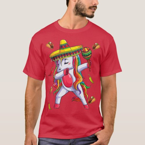 Cinco De Mayo Unicorn Piata Sombrero Mexican Taco  T_Shirt