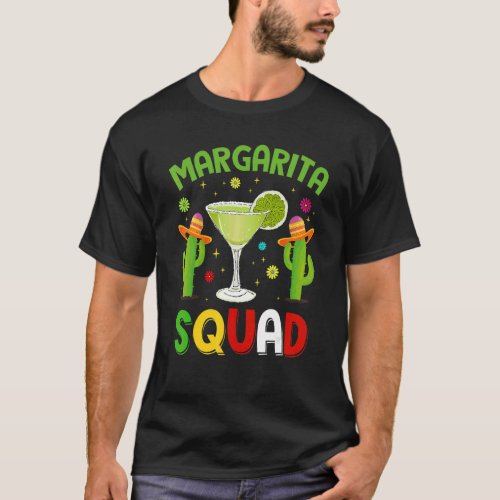 Cinco De Mayo Vintage Mexican Margarita Squad T_Shirt
