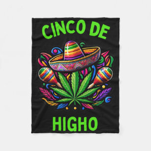 Cinco De Mayo Weed Funny Stoner Humor 1  Fleece Blanket