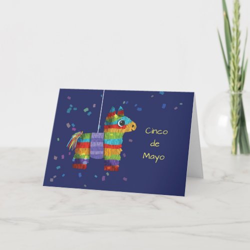 Cinco de Mayo With Colorful Piata Donkey Card